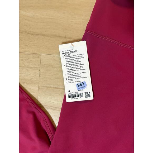 NWT Lululemon Wunder Train HR Tight 28" Size 14 Magenta Smoke $98 MSRP - Picture 2 of 4
